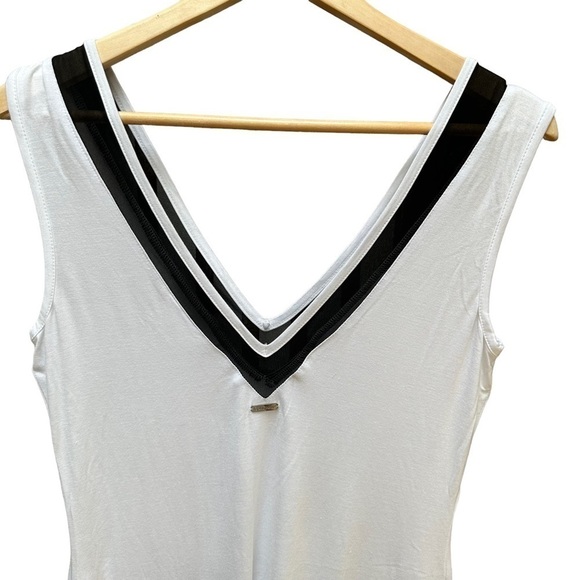 Calvin Klein Black and White Asymmetrical Swimsuit Dress Cover-Up Size Small - Picture 3 of 4